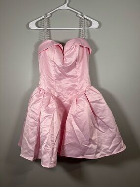 SHEIN Pink Pearl-Strap Party Dress XS New with Bag BEAUTIFUL